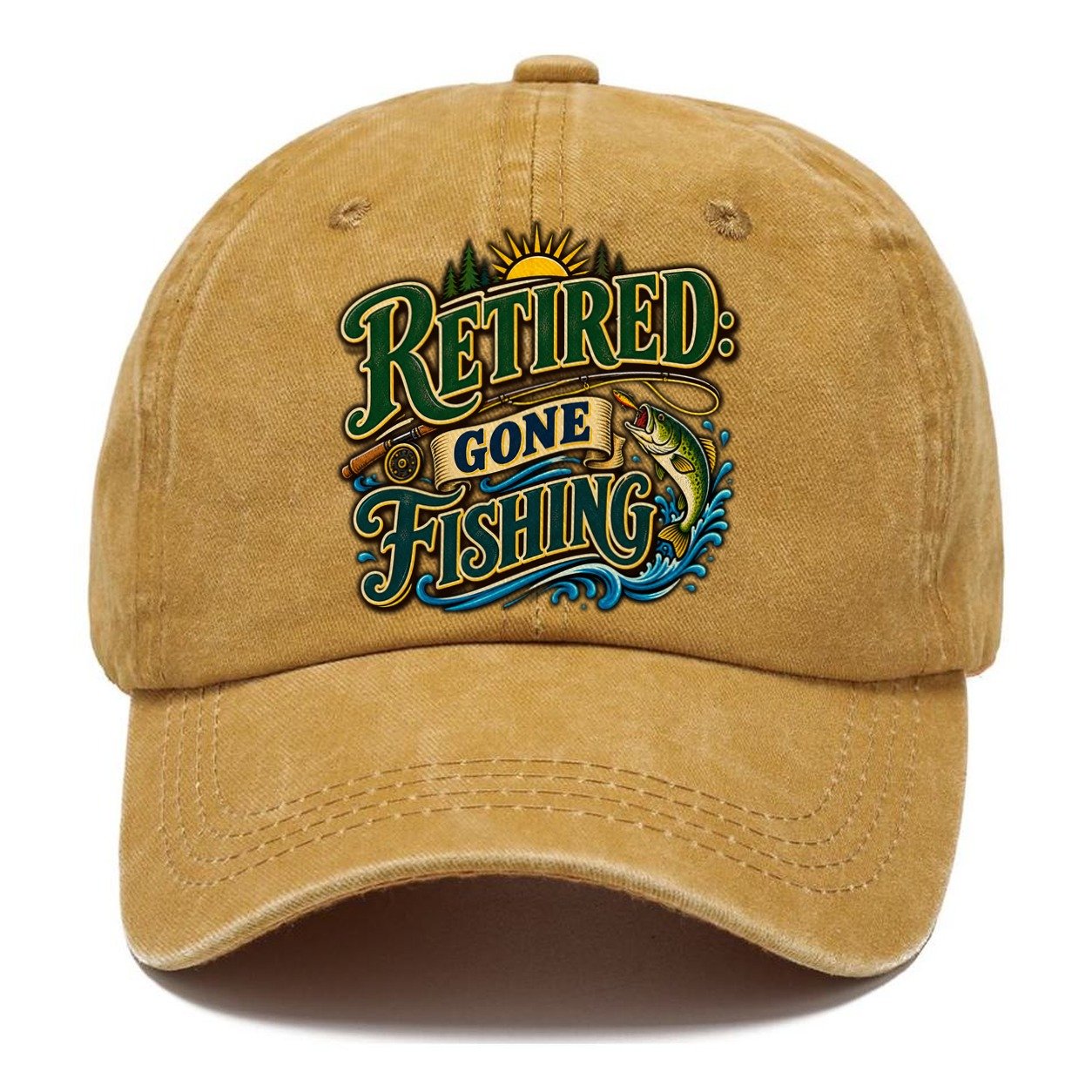 Retired Gone Fishing Retired Living Classic Cap – Golden Harvest