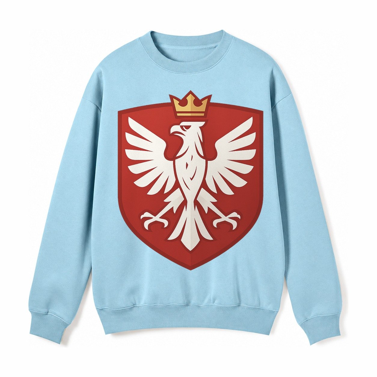 Poland White Eagle Fleece Sweatshirt – Light Blue