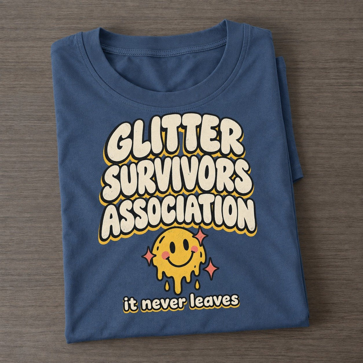 Glitter Survivors Running On Fumes Club Classic T-shirt – Twilight Navy