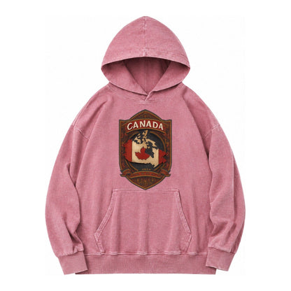Canada Map Vintage Washed Hoodie – Dusty Rose