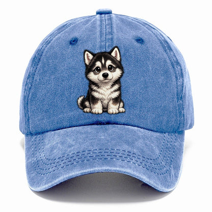 Alaskan Malamute Sitting Sweetheart Classic Cap – Summer Sky