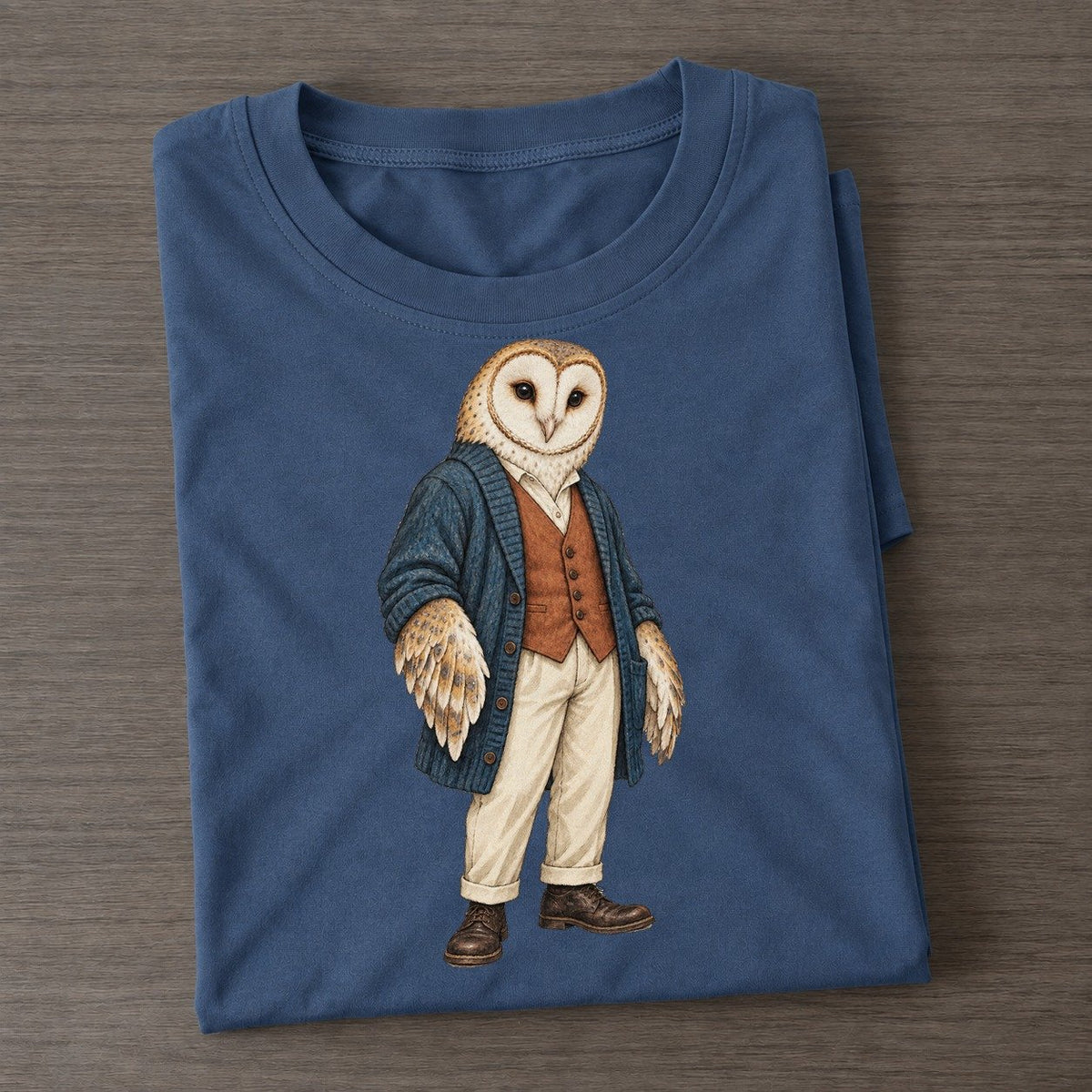 Barn Owl Wardrobe Portrait Wild Wardrobe Portraits Classic T-shirt – Twilight Navy