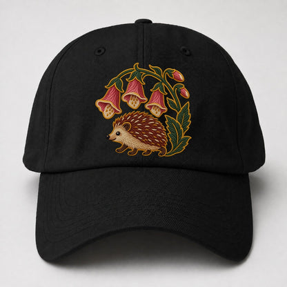 English Foxglove And Hedgehog Uk Culture Heritage Baseball Cap – Black