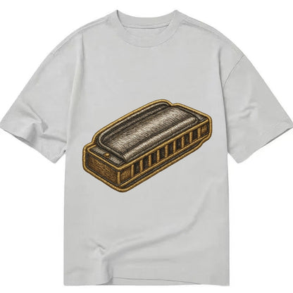Harmonica Blues Harp With Chrome Covers Classic T-shirt – Grey