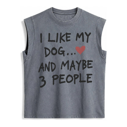 Dog Maybe 3 People Vintage Washed Tank – Grey