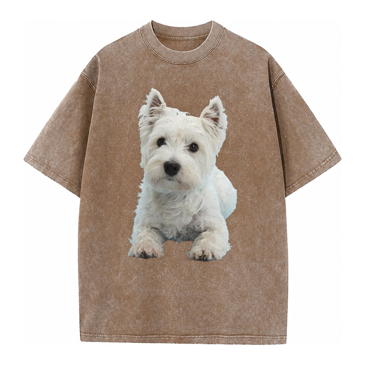 West Highland White Terrier Vintage T-shirt – Brown