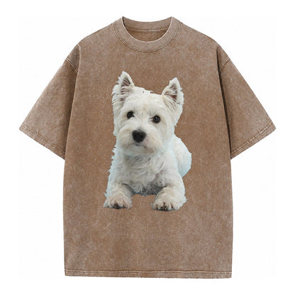 West Highland White Terrier Vintage T-shirt – Brown