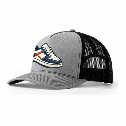 Low Top Court Sneaker Tiny Solo Marks Trucker Hat – Sport Grey Black