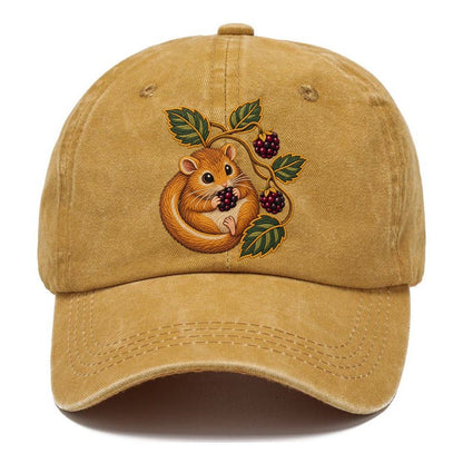 British Hedgerow Dormouse And Blackberries Uk Culture Heritage Classic Cap – Golden Harvest