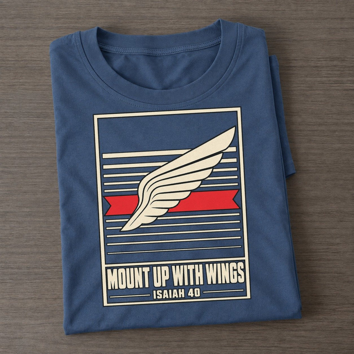 Mount Up With Wings Pit Board Parables Classic T-shirt – Twilight Navy