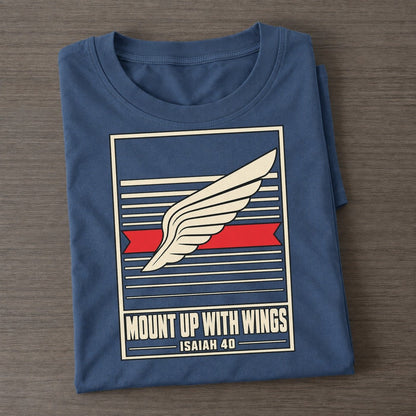 Mount Up With Wings Pit Board Parables Classic T-shirt – Twilight Navy