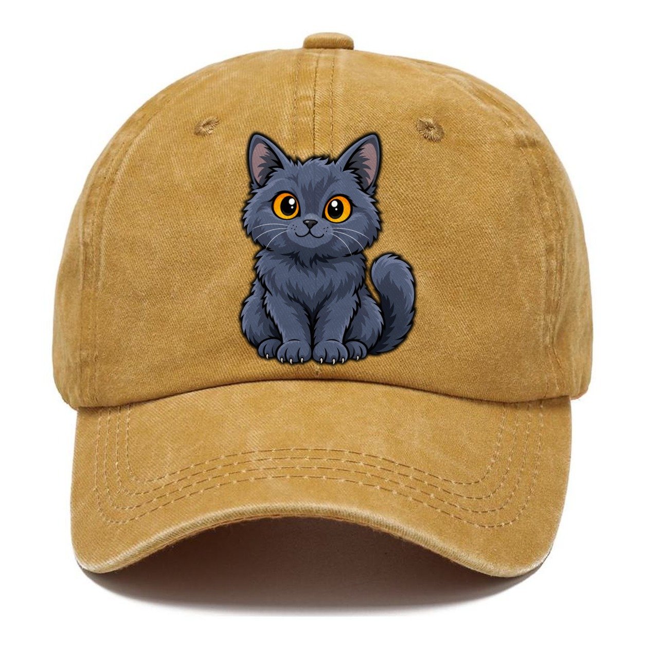 Chartreux Smiling Sit Peeking Cats Classic Cap – Golden Harvest
