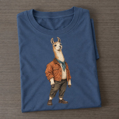 Llama Wardrobe Portrait Wild Wardrobe Portraits Classic T-shirt – Twilight Navy