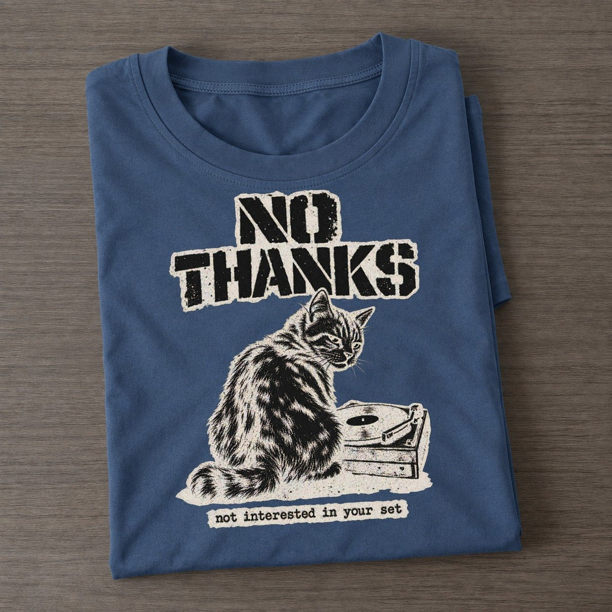 No Thanks Alley Cat Records Classic T-shirt – Twilight Navy
