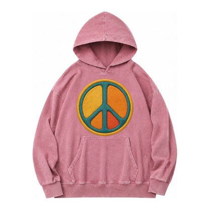 Golden Peace Vintage Washed Hoodie – Dusty Rose