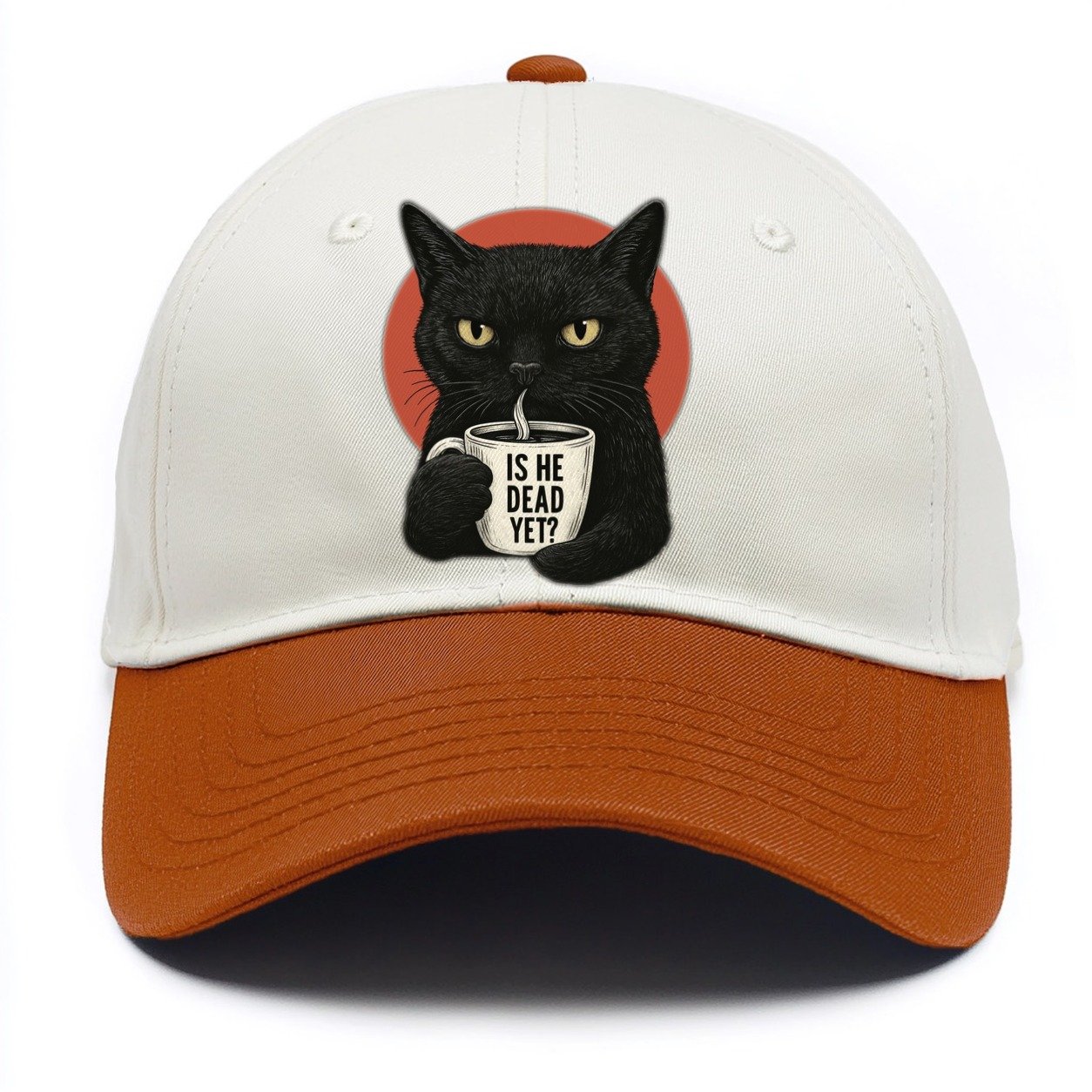 Is He Dead Yet Cat Two Tone Cap – Orange