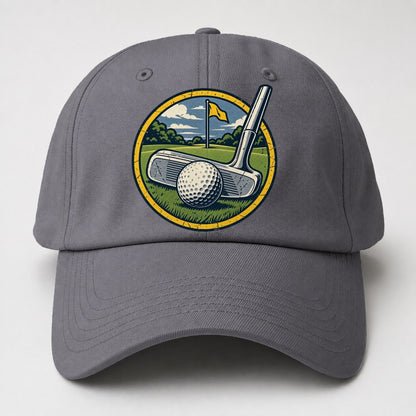 Putter And Ball Circle Golf Life Baseball Cap – Grey