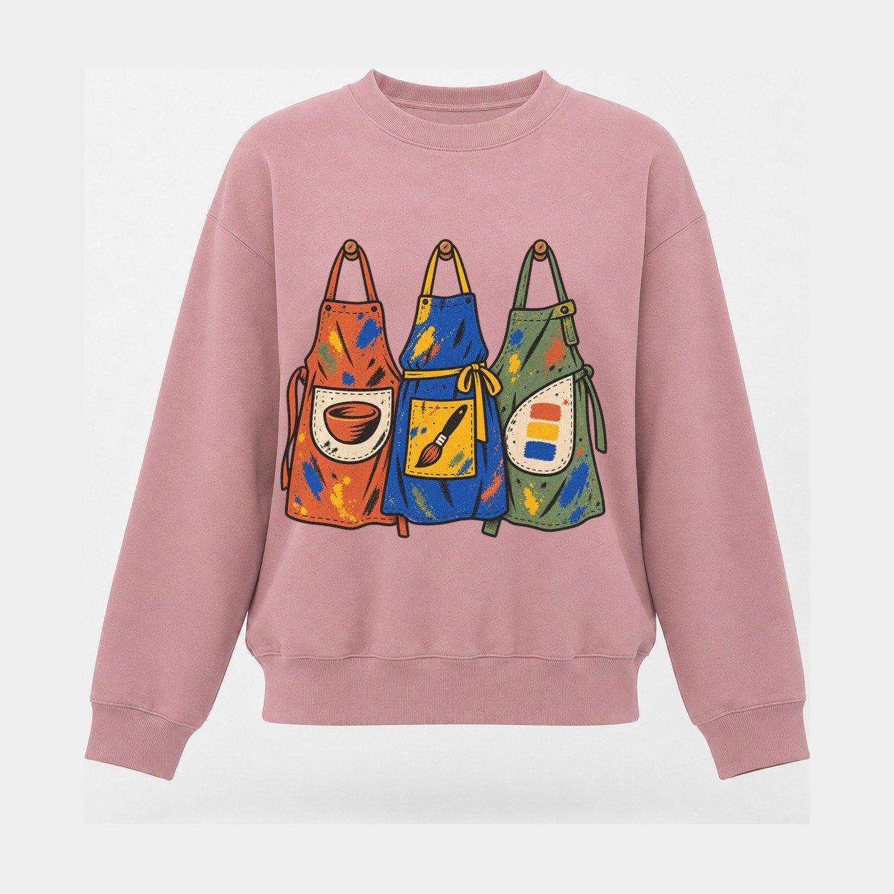 Class Apron Row Clay Color Makers Women's Crewneck Sweatshirt – Pink