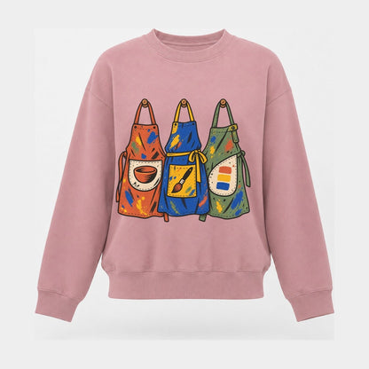 Class Apron Row Clay Color Makers Women's Crewneck Sweatshirt – Pink