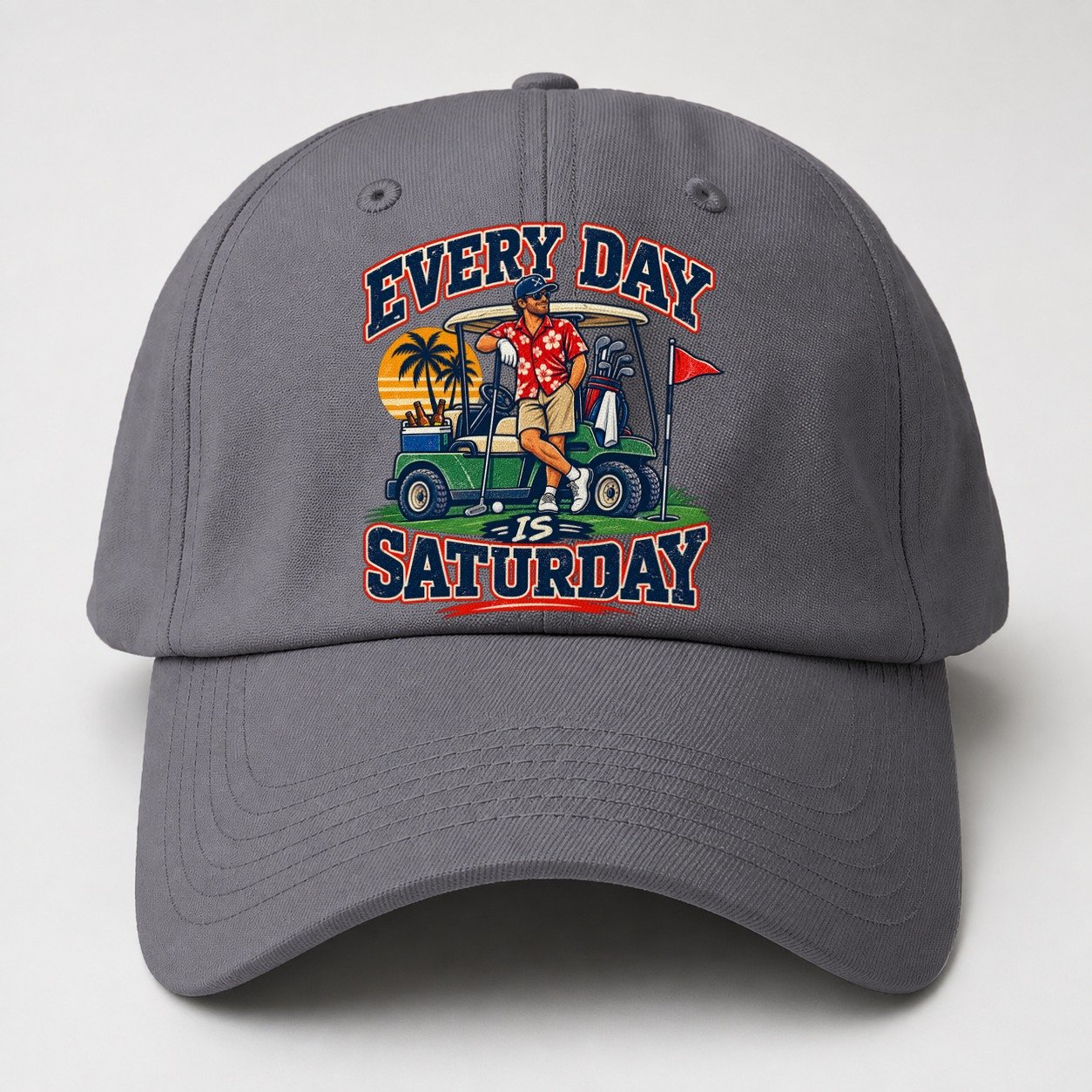 Every Day Is Saturday Golf Life Baseball Cap – Grey