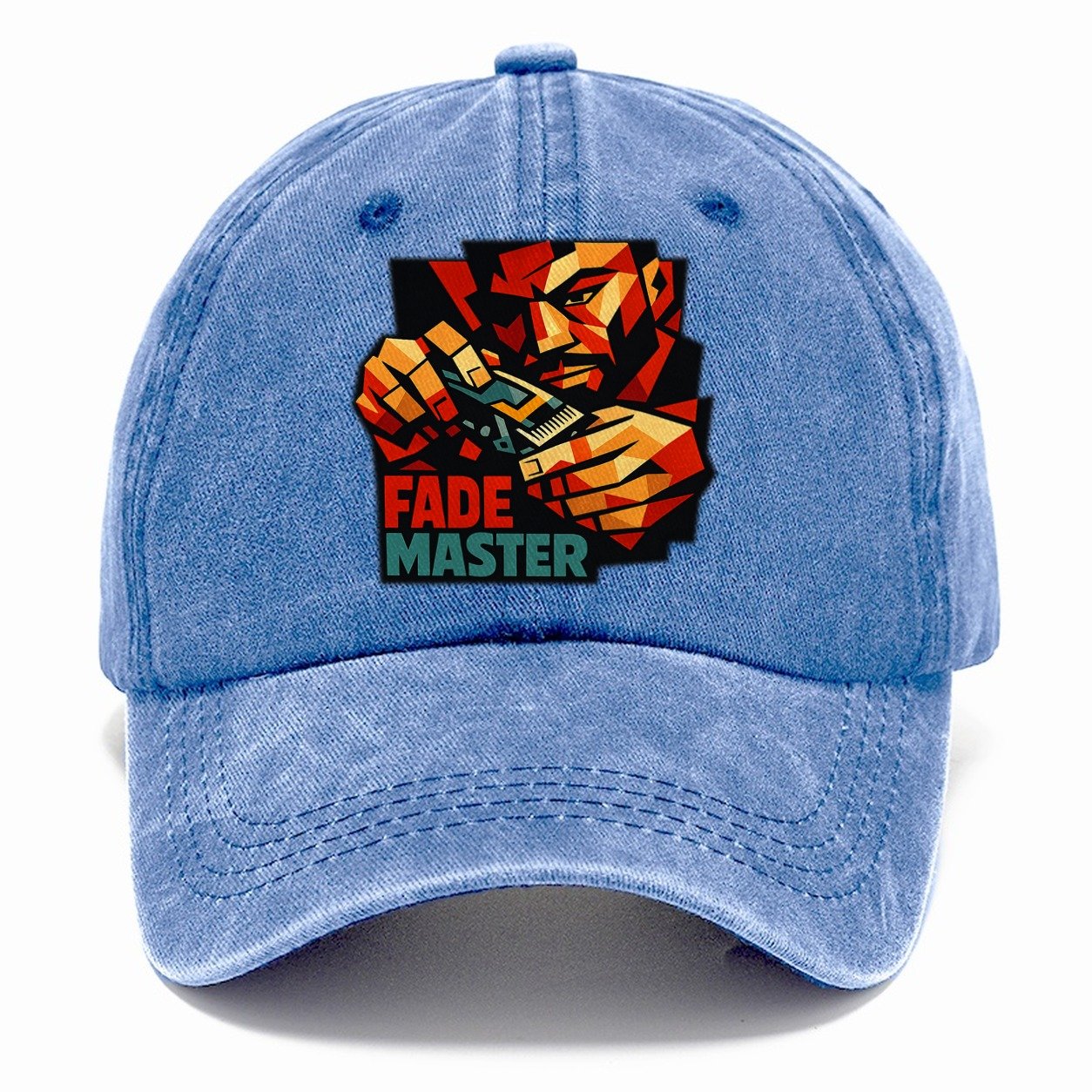 Close Up Barber's Hands Main Geometry Classic Cap – Summer Sky