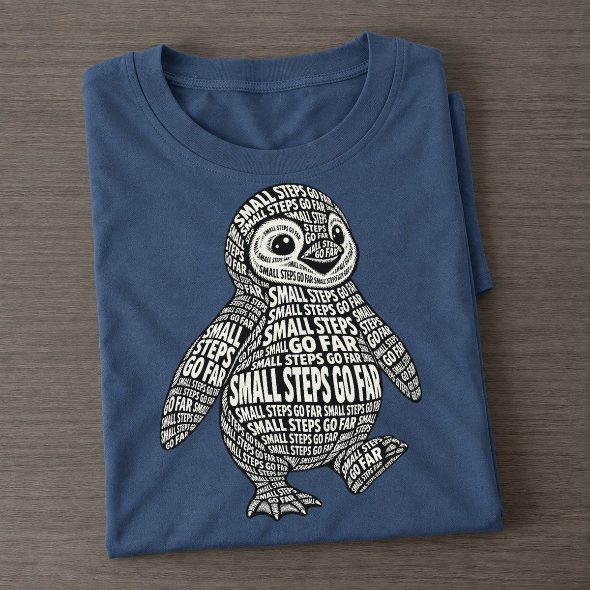 Penguin Waddle Phrase Silhouette Classic T-shirt – Twilight Navy
