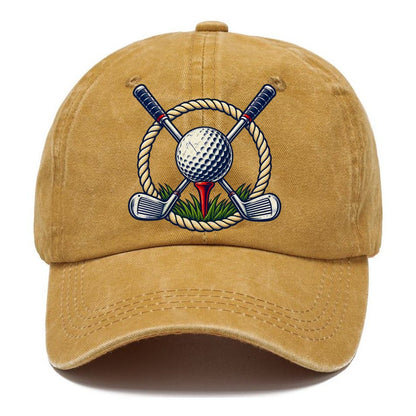 Crossed Clubs Crest Golf Life Classic Cap – Golden Harvest