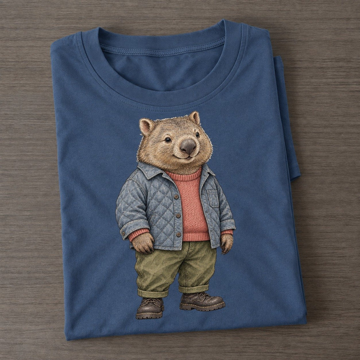 Common Wombat Wardrobe Portrait Wild Wardrobe Portraits Classic T-shirt – Twilight Navy