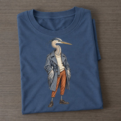 Great Blue Heron Wardrobe Portrait Wild Wardrobe Portraits Classic T-shirt – Twilight Navy