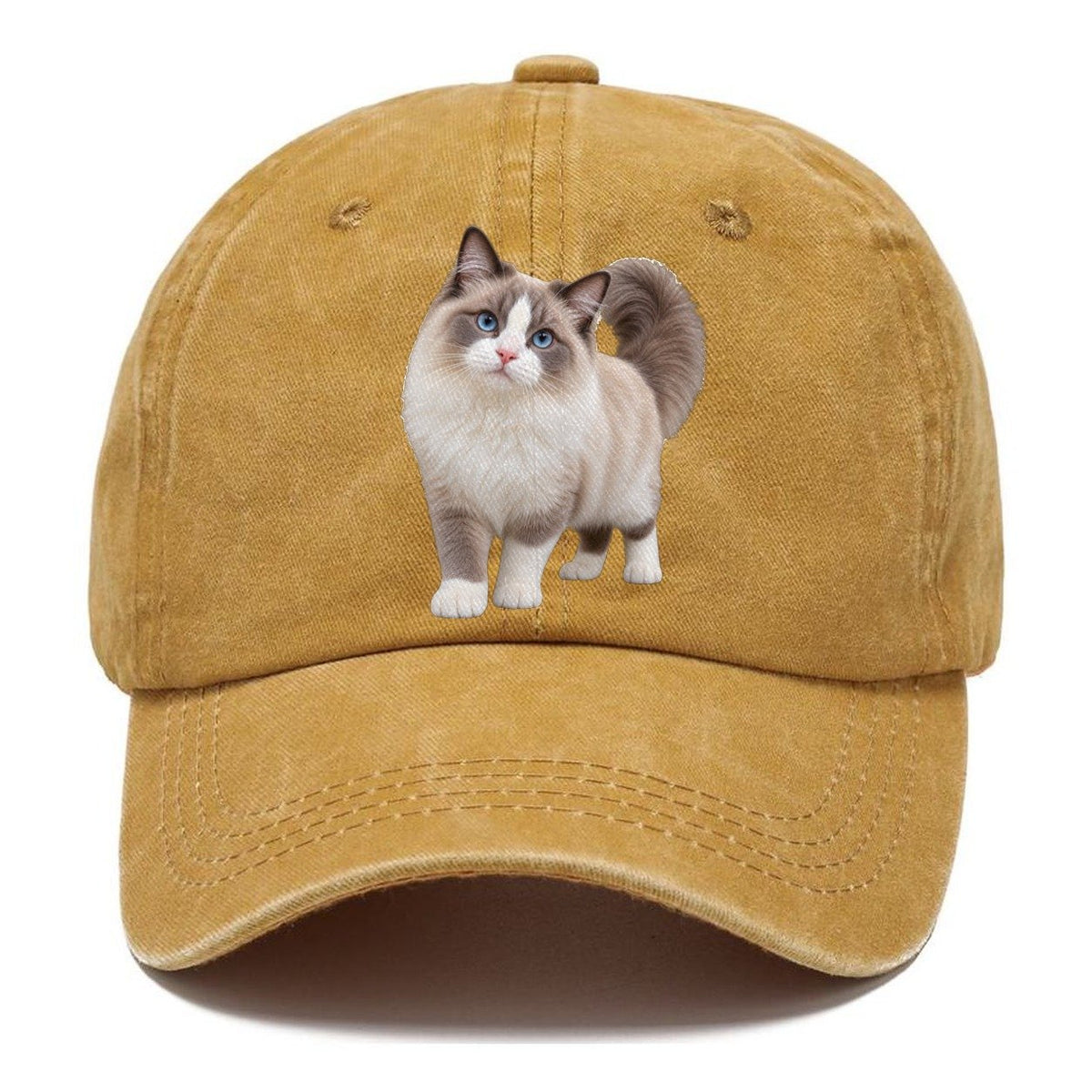 Ragdoll Standing Three Quarter Realistic Cat Portrait Classic Cap – Golden Harvest