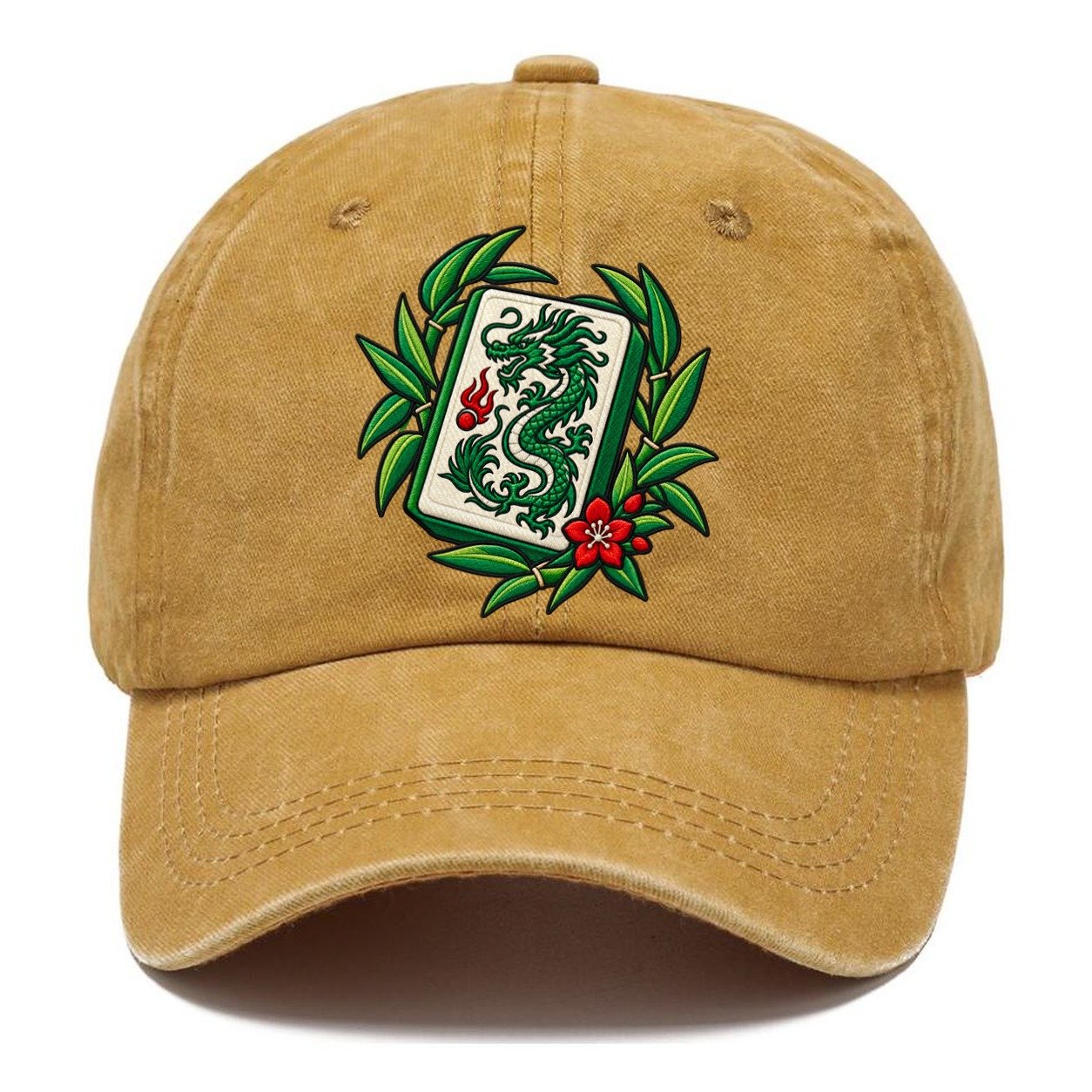 Green Dragon Mahjong Game Night Classic Cap – Golden Harvest