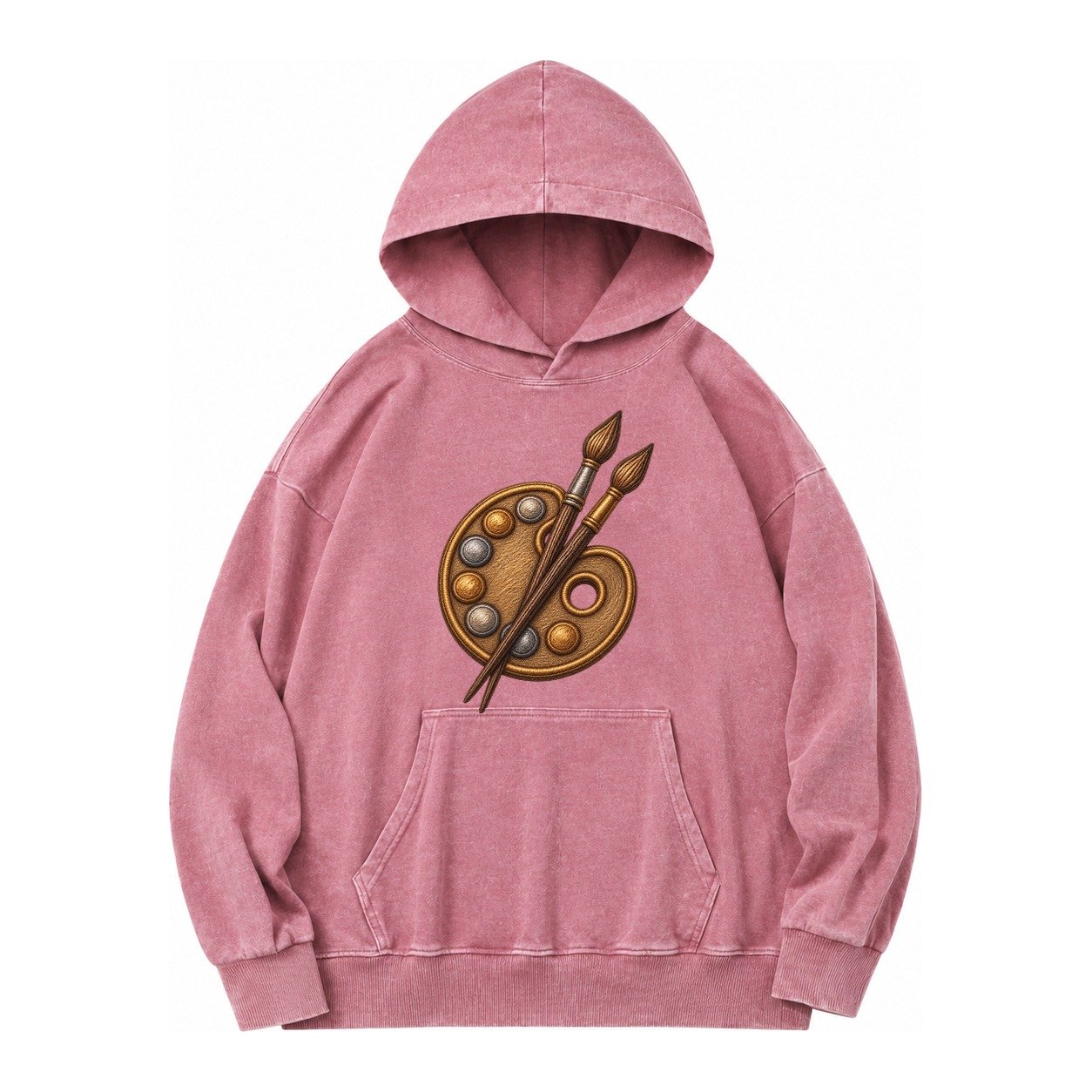 Artist Palette Vintage Washed Hoodie – Dusty Rose