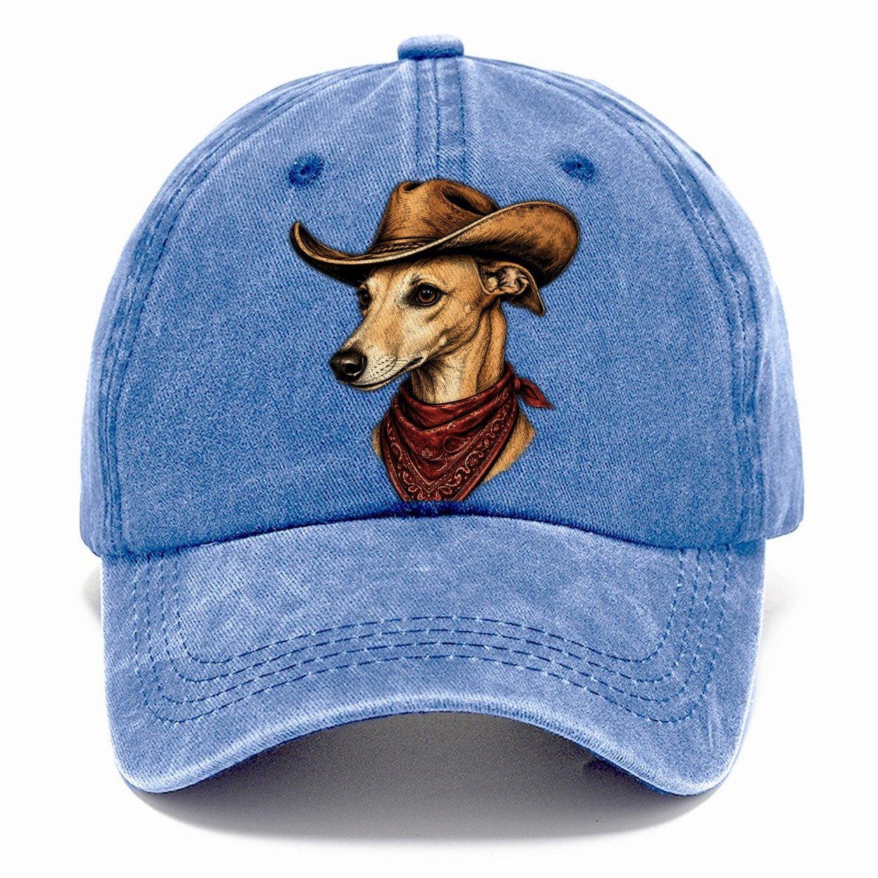 Cowboy Fawn Whippet Portrait Classic Cap – Summer Sky