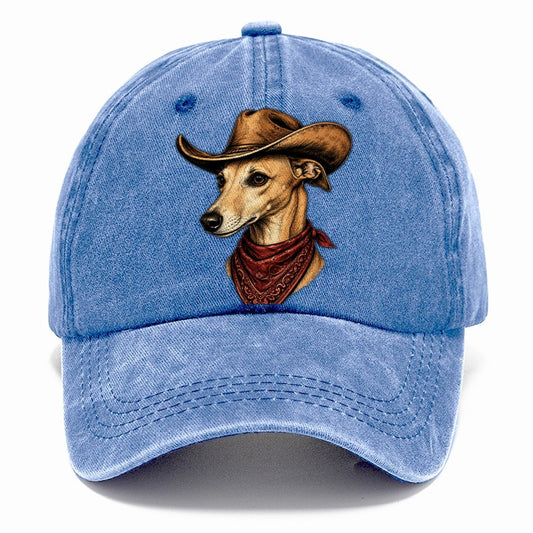 Cowboy Fawn Whippet Portrait Classic Cap – Summer Sky