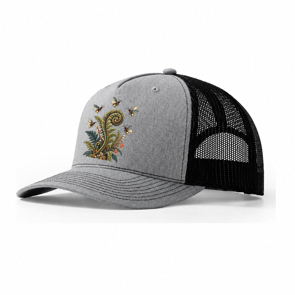 Firefly Fern Constellation Gentle Wild Trucker Hat – Sport Grey Black
