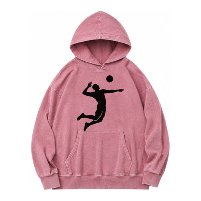 Volleyball Spike Vintage Washed Hoodie – Dusty Rose