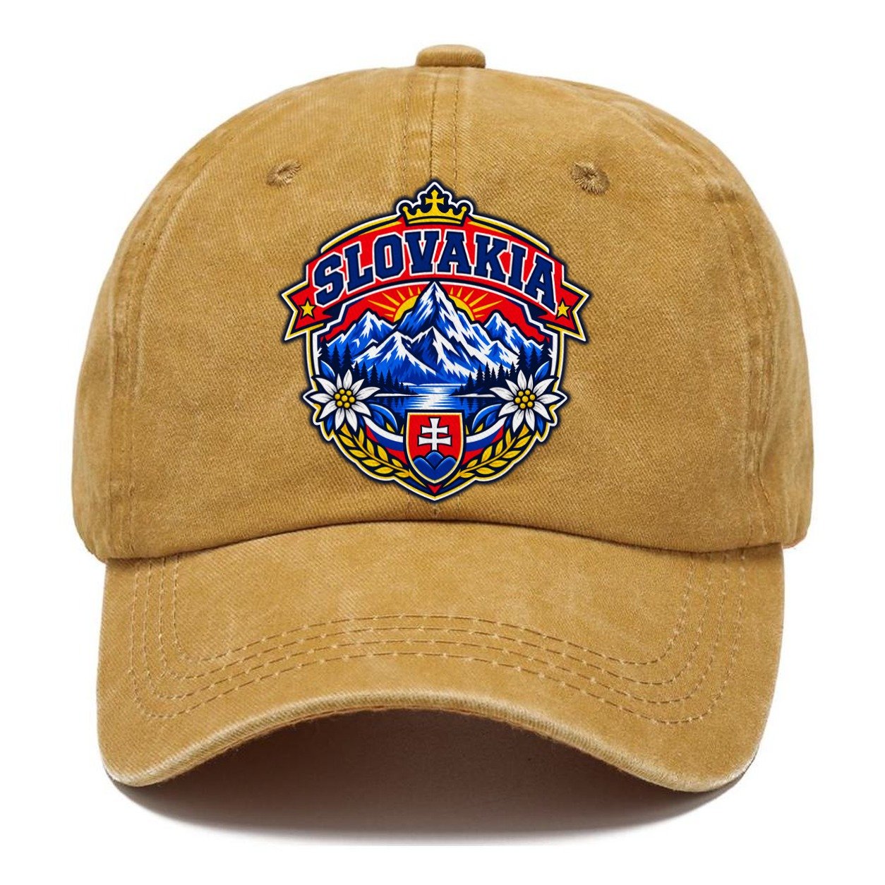Slovakia Retro Badge Country Logos Classic Cap – Golden Harvest