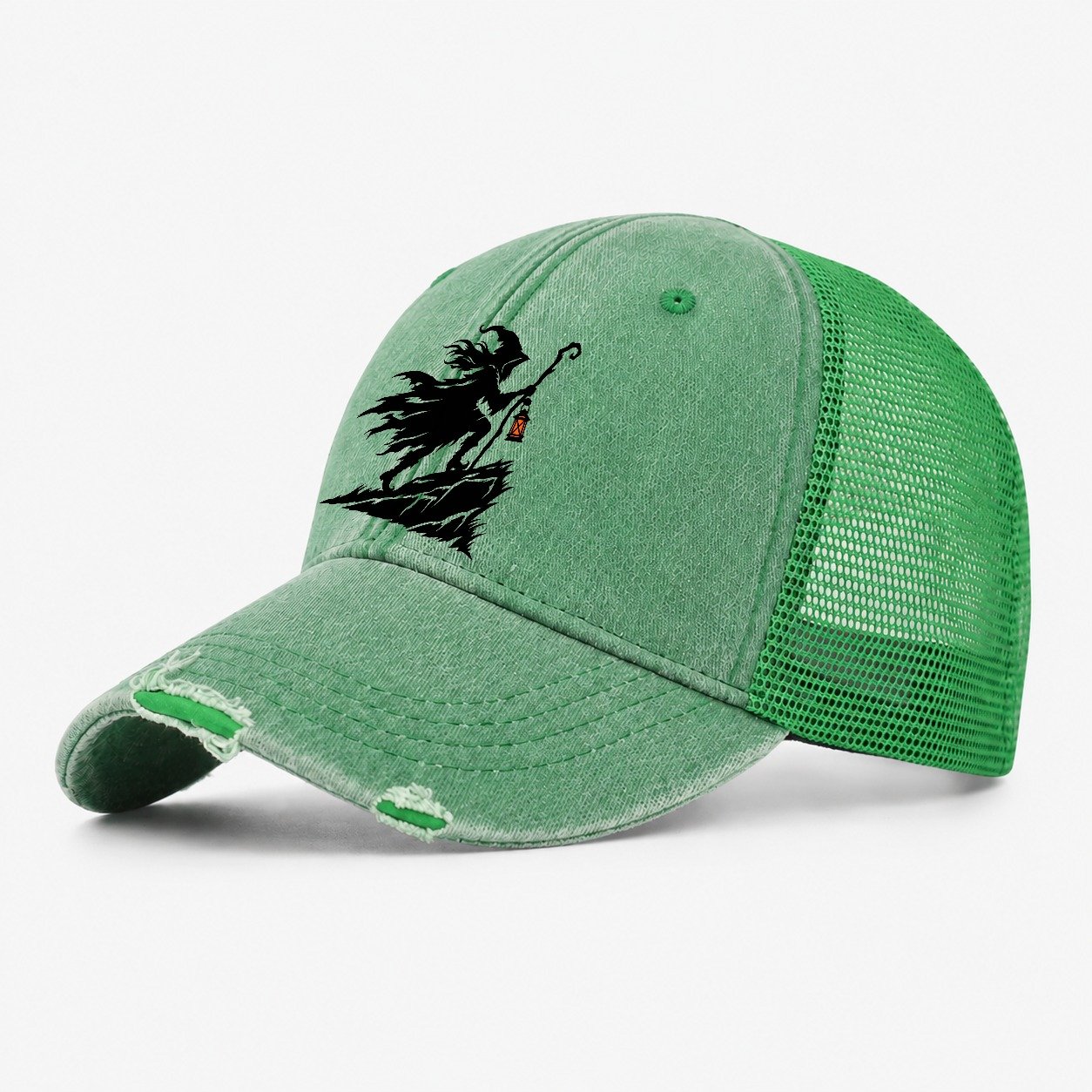 Pendle Hill Witch Witch Magic Washed Trucker Hat – Ink Green