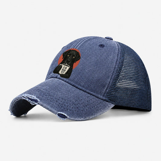 Is He Dead Yet Dog Washed Trucker Hat – Navy