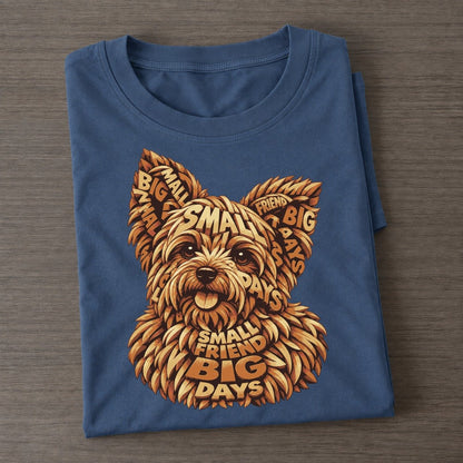 Yorkie Fringe Face Letter Sculpture Classic T-shirt – Twilight Navy