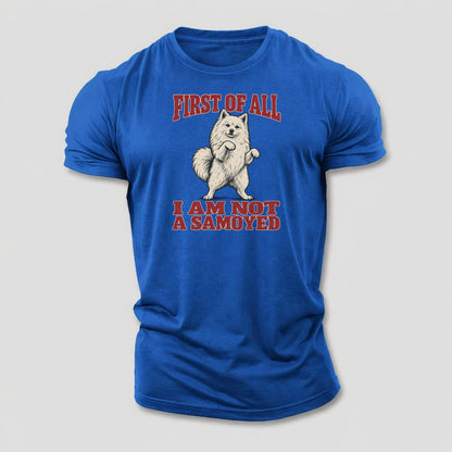 American Eskimo Dog Dog Declarations Cotton T-Shirt – Royal Blue