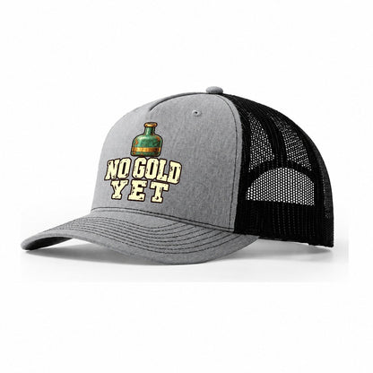 No Gold Yet Treasure Hunting Trucker Hat – Sport Grey Black