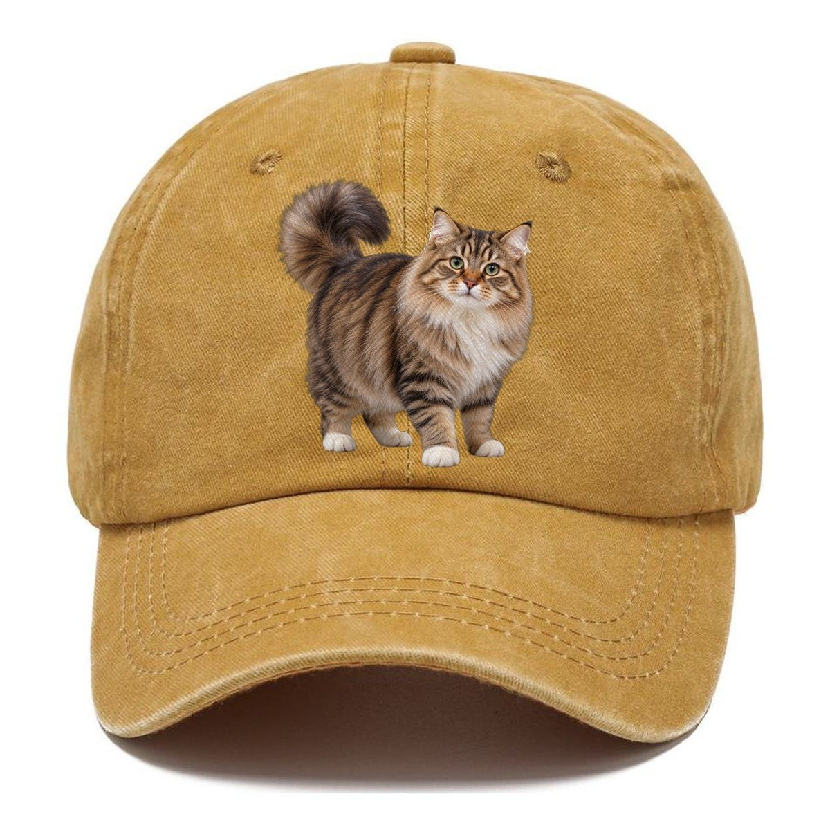 Siberian Standing Three Quarter Realistic Cat Portrait Classic Cap – Golden Harvest