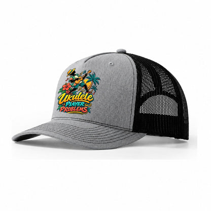 Ukulele Player Problems Music Instruments Trucker Hat – Sport Grey Black
