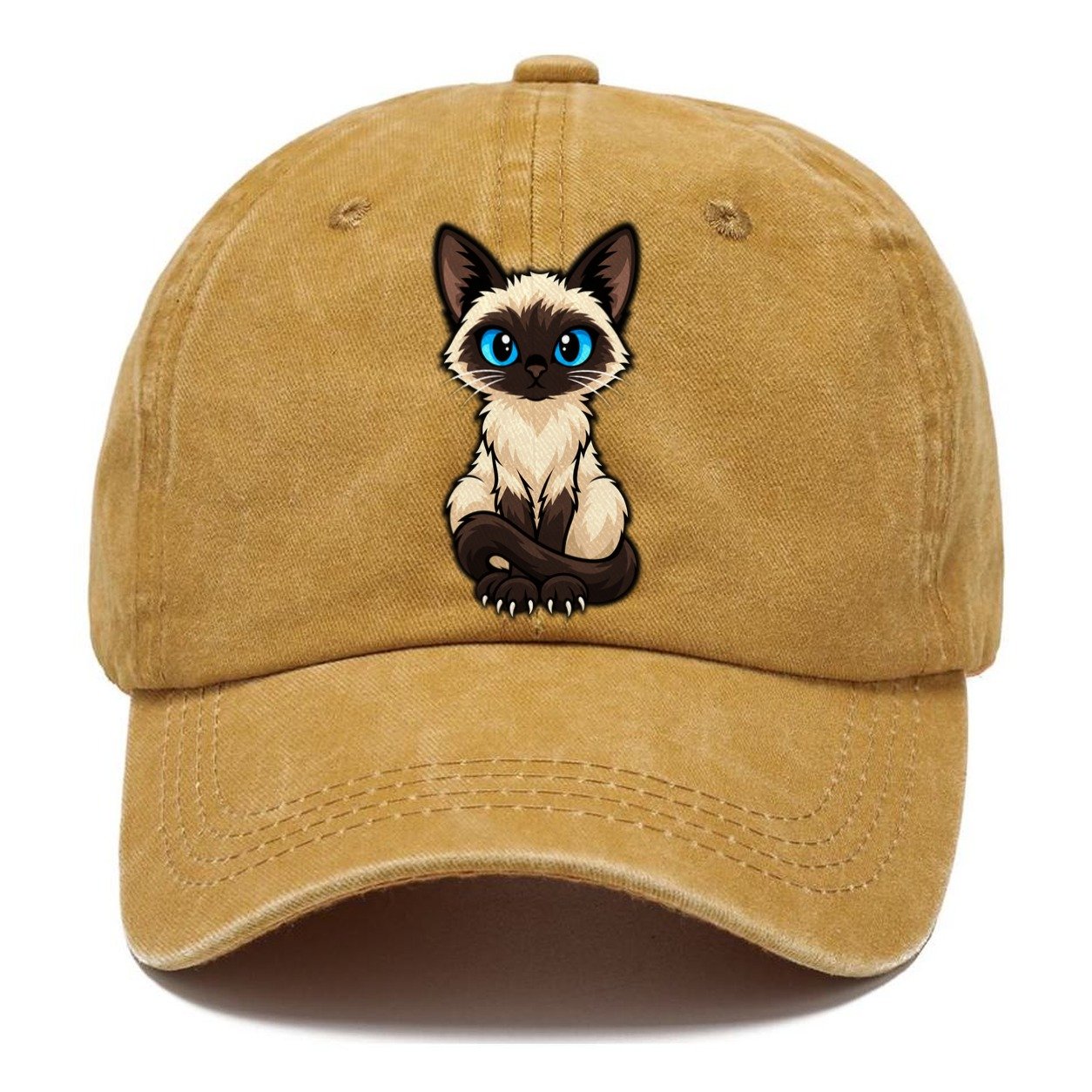 Siamese Sitting Tall Peeking Cats Classic Cap – Golden Harvest