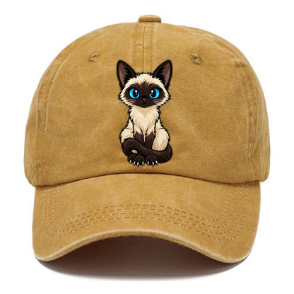 Siamese Sitting Tall Peeking Cats Classic Cap – Golden Harvest