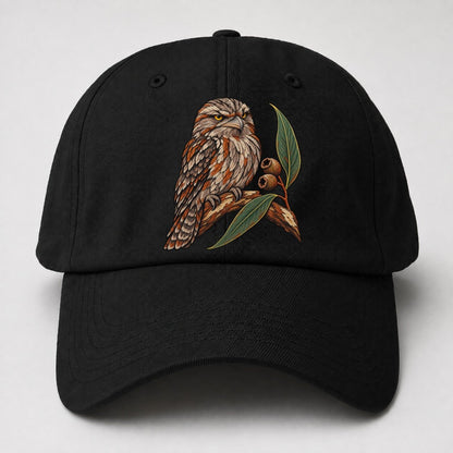 Tawny Frogmouth And Gum Nuts Australia Cultural Icons Baseball Cap – Black
