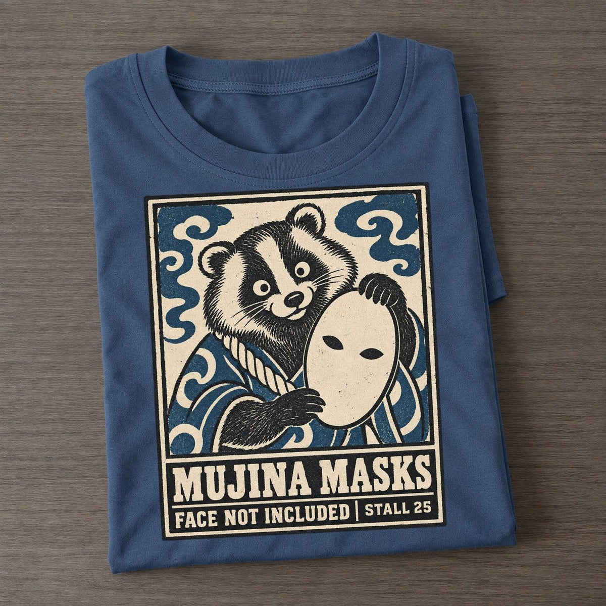 Mujina Masks Yokai Night Market Classic T-shirt – Twilight Navy