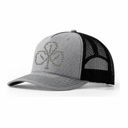 Clover Cursor Bloom Trucker Hat – Sport Grey Black
