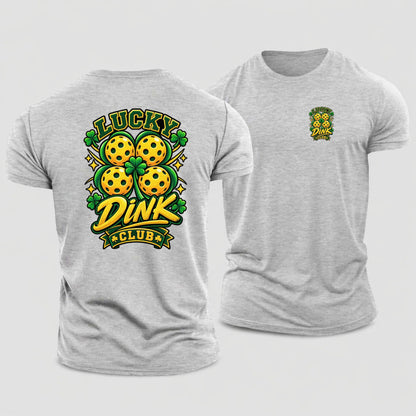 Lucky Dink Club Pickleball Life Cotton T-Shirt – Sport Grey